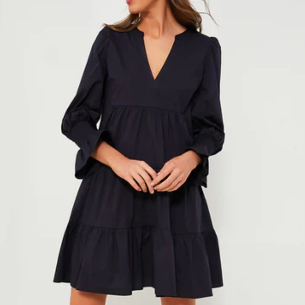 Pomander Place Navy Cotton Poplin Kenzo Dress
